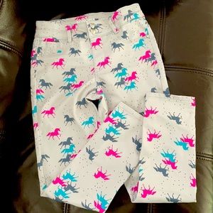 Sonoma girls denim unicorn pants size 8